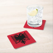 Albanien-Flagge Rechteckiger Pappuntersetzer (Vor Ort)