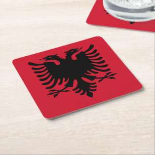Albanien-Flagge Rechteckiger Pappuntersetzer