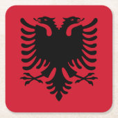 Albanien-Flagge Rechteckiger Pappuntersetzer (Vorderseite)