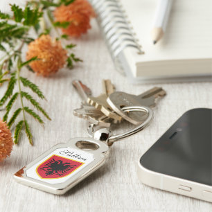 Albanien-Flagge Schlüsselanhänger