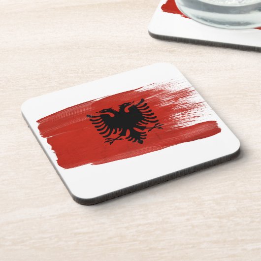 Albanien-Flagge Untersetzer (Linke Seite)