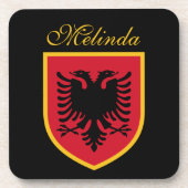 Albanien-Flagge Untersetzer (Vorderseite)