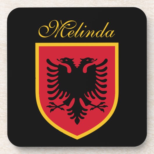 Albanien-Flagge Untersetzer (Vorderseite)