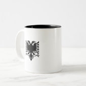 Albanien-Flagge Zweifarbige Tasse (Vorderseite Links)