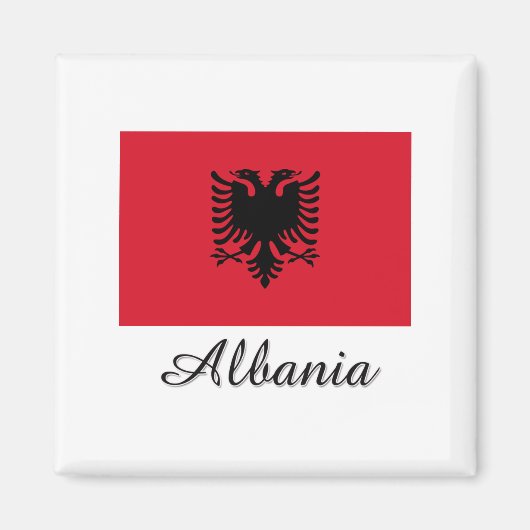 Albanien-Flaggen-Design Magnet (Vorne)