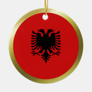 Albanien-Flaggen-Ornament Keramikornament