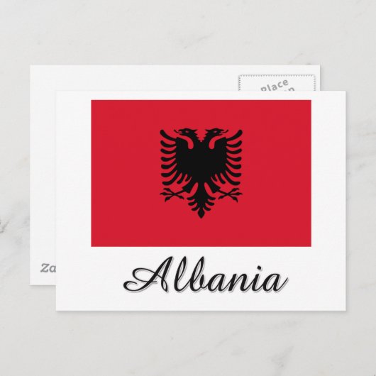 Albanien - Flaggen Postkarte (Vorne/Hinten)