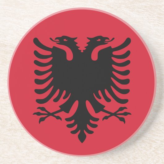 Albanien-Flaggen-Untersetzer Untersetzer (Vorne)