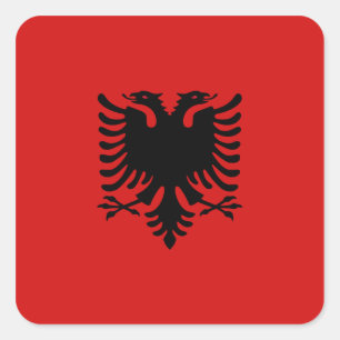 Albanien Flaggenaufkleber Quadratischer Aufkleber