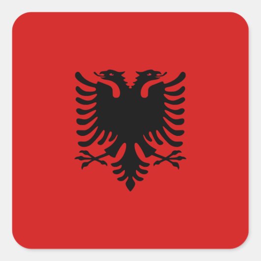 Albanien Flaggenaufkleber Quadratischer Aufkleber (Vorderseite)