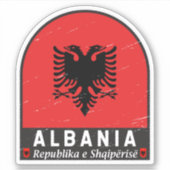 Albanien-FlaggenEmblem gestört Aufkleber (Vorderseite)