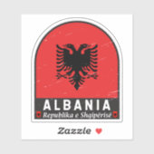 Albanien-FlaggenEmblem gestört Aufkleber (Blatt)