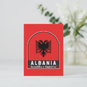 Albanien-FlaggenEmblem gestört Postkarte (Stehend Vorderseite)