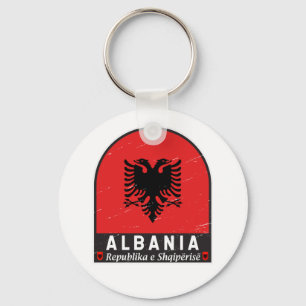 Albanien-FlaggenEmblem gestört Schlüsselanhänger
