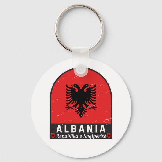 Albanien-FlaggenEmblem gestört Schlüsselanhänger (Vorderseite)