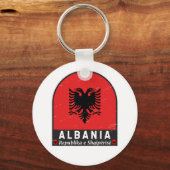 Albanien-FlaggenEmblem gestört Schlüsselanhänger (Vorderseite)