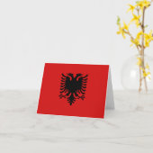 Albanien Flaggennotecard Karte (Gelbe Blume)