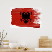 Albanien Flaggenposter Poster (Küche)