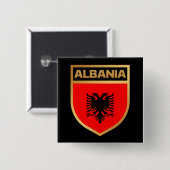Albanien - Flaggenschild Button (Vorne & Hinten)