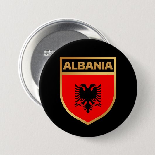Albanien - Flaggenschild Button (Vorne & Hinten)