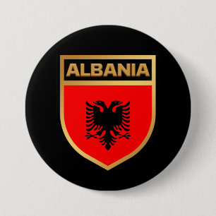 Albanien - Flaggenschild Button