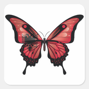 Albanien Frack Butterfly Flag Sticker