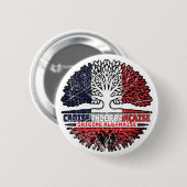 Albanien Französisch-Frankreich-Baumroots-Flagge Button (Vorne & Hinten)