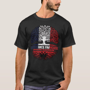 Albanien Französisch-Frankreich-Baumroots-Flagge T-Shirt