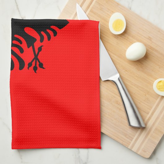 Albanien Geschirrtuch (Viertel Falte)