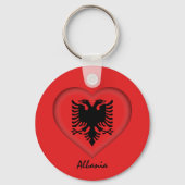 Albanien & Herz, albanische Flaggenmode / Sport Schlüsselanhänger (Rückseite)