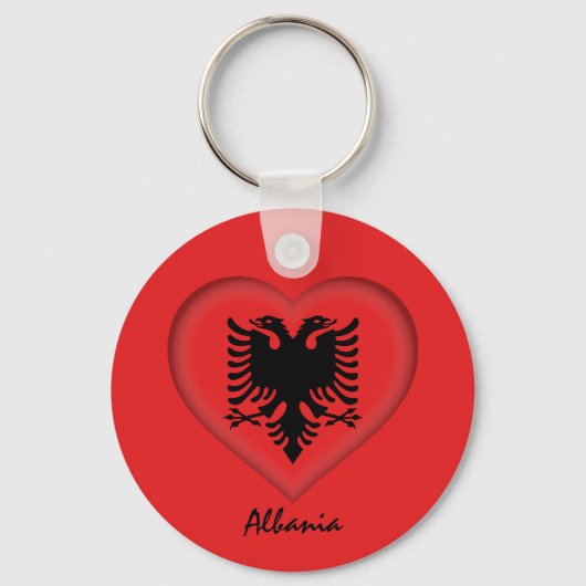 Albanien & Herz, albanische Flaggenmode / Sport Schlüsselanhänger (Rückseite)