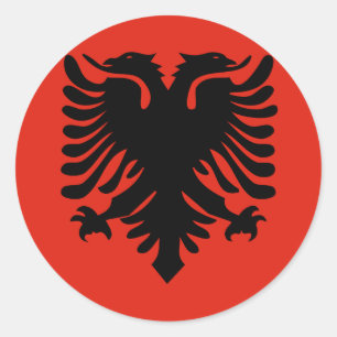 Albanien Hochwertige Flagge Runder Aufkleber