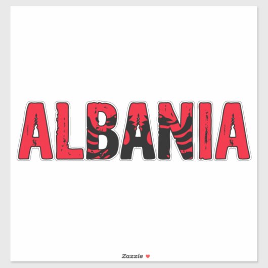 Albanien, I Liebe Albanien Aufkleber (Blatt)