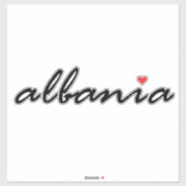 Albanien, I Liebe Albanien Aufkleber (Blatt)
