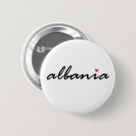 Albanien, I Liebe Albanien Button (Vorne & Hinten)