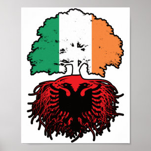 Albanien - Irish Ireland Treots Flag Poster