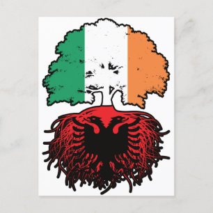 Albanien - Irish Ireland Treots Flag Postkarte