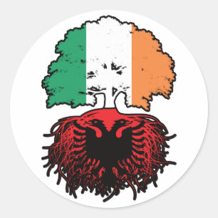 Albanien - Irish Ireland Treots Flag Runder Aufkleber