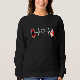 Albanien Kanada Herzschlag Albanien Kanadische Fla Sweatshirt