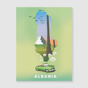 Albanien-Karte Illustriertes Reiseplakat Magnetkarte