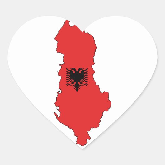Albanien - Karte und Flagge - Aufkleber (Vorderseite)