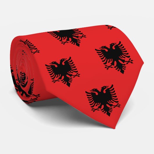 Albanien - Krawatte, Mode, albanisches Flaggengesc Krawatte (Gerollt)