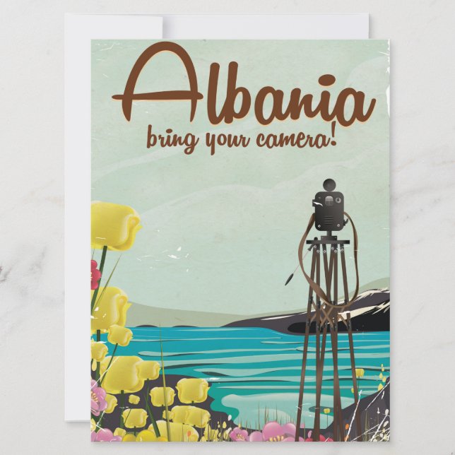 Albanien Landschaft Vintage Reise Poster. (Vorderseite)
