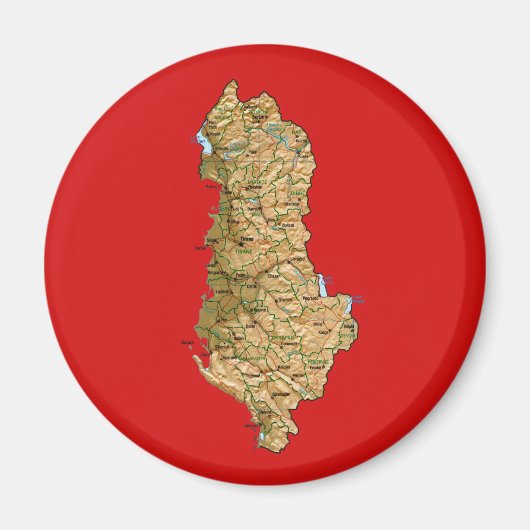 Albanien Map Magnet (Vorne)