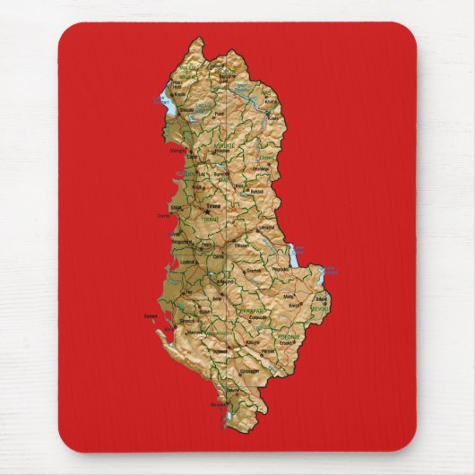 Albanien Map Mousepad (Vorne)