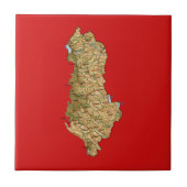 Albanien Map Tile Fliese (Vorderseite)