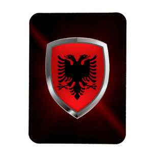 Albanien Metallic Emblem Magnet