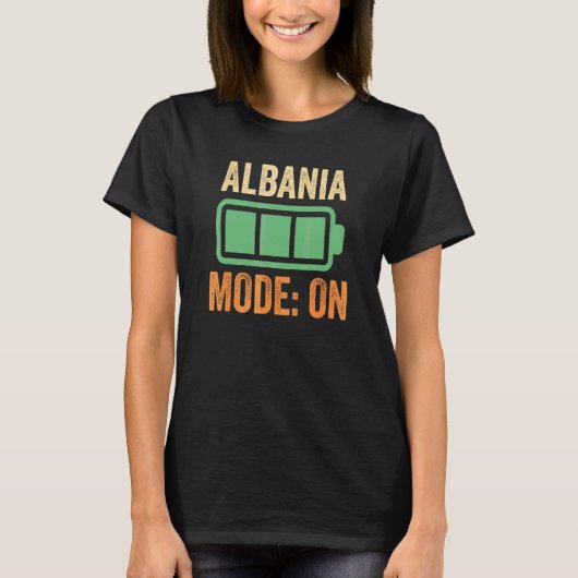 Albanien-Modus Batterie-Design T-Shirt (Vorderseite)