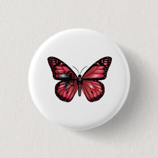 Albanien Monarque Butterfly Flag Button (Vorderseite)