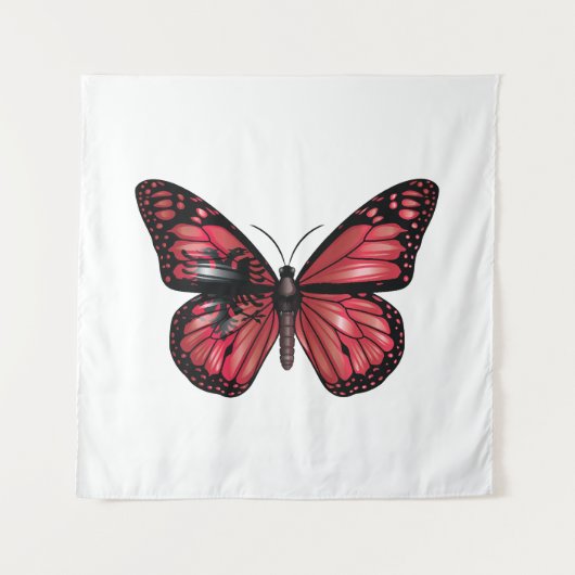 Albanien Monarque Butterfly Flag Wandteppich (Vorderseite)